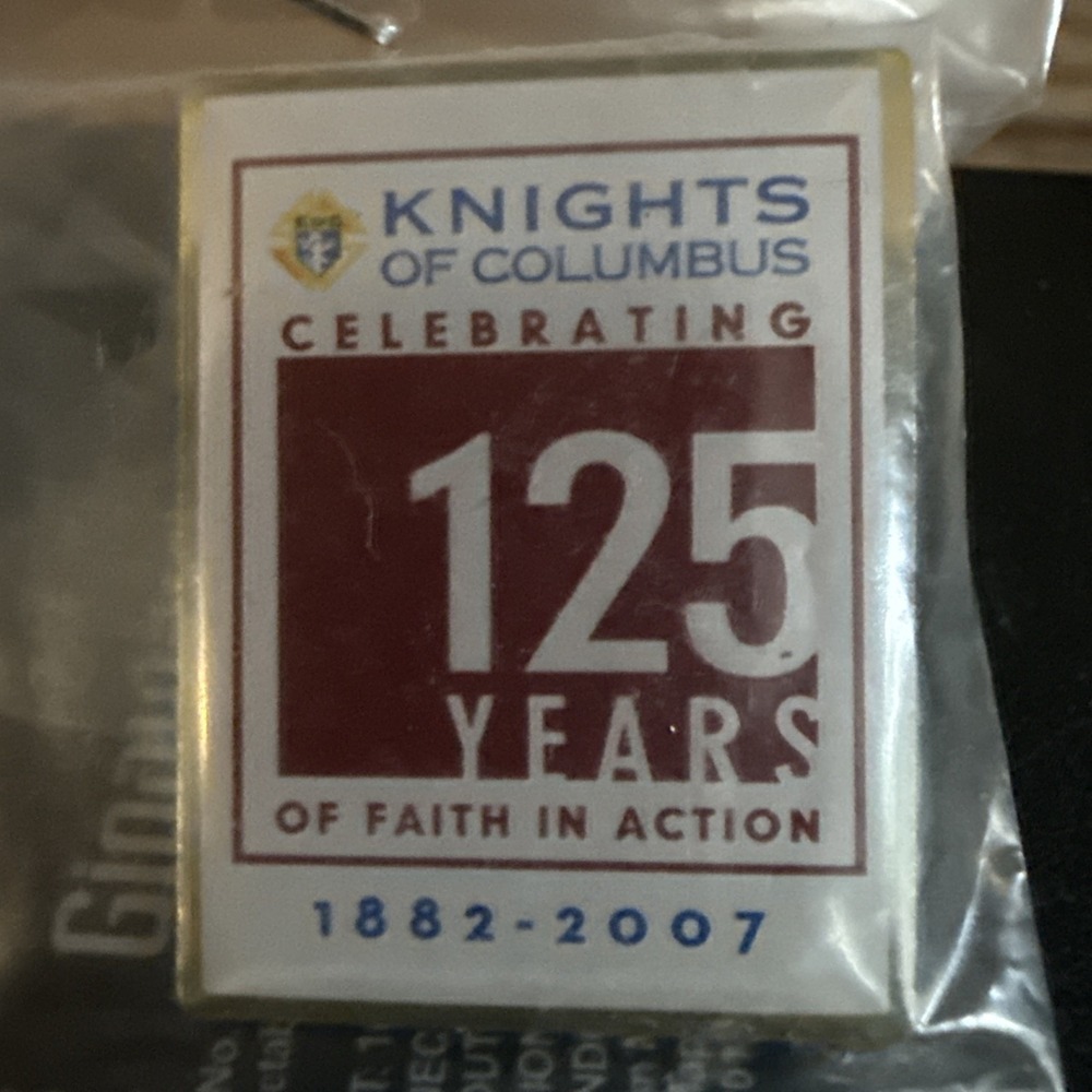 Knights of Columbus Lapel Hat Pin 125 Years New In Package‎